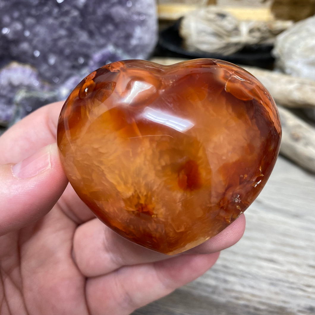 Carnelian Heart Palm Stone #14