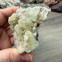 将图像加载到图库查看器中，<transcy>鱼眼石与辉石和绿色绿泥石</transcy>
