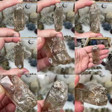 Load image into Gallery viewer, Smoky Quartz / Lodolite Lightly Tumbled Points
