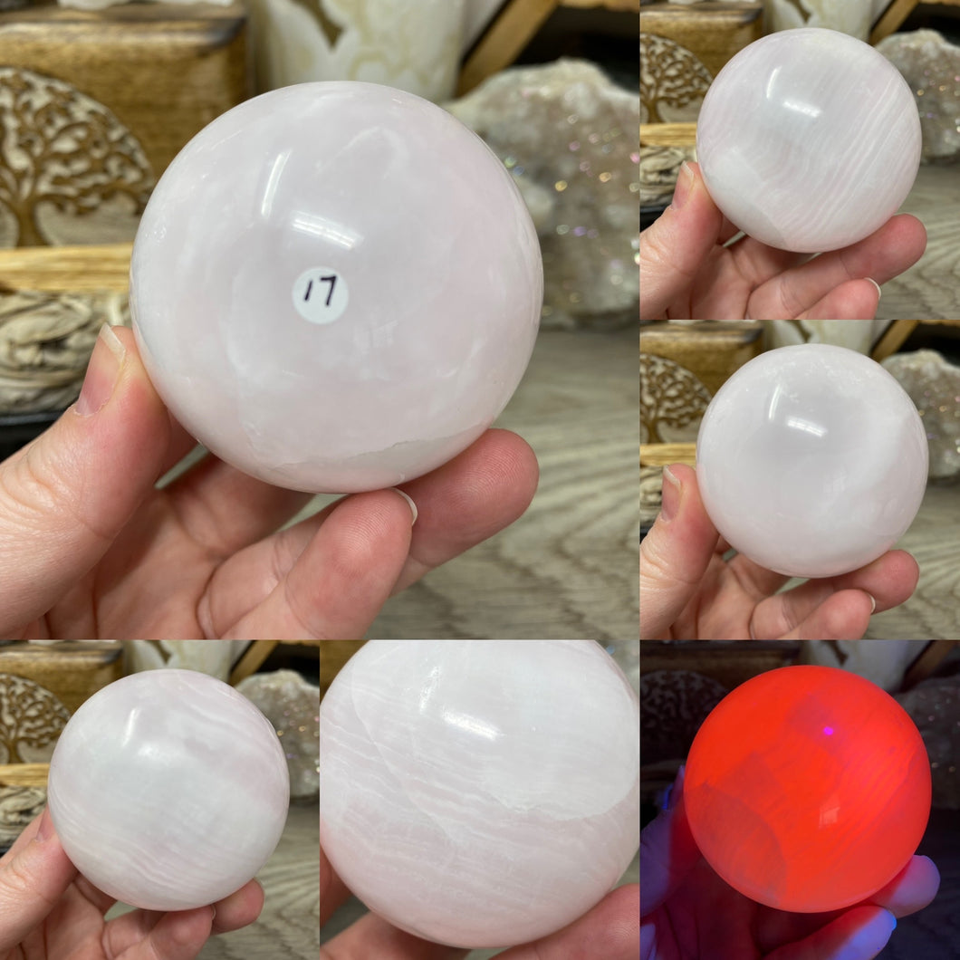 Pink Calcite / Mangano Calcite 60-61mm Spheres