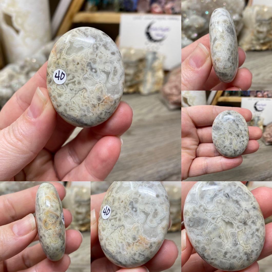 Crazy Lace Agate Pillow Palm Stones