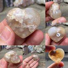 Load image into Gallery viewer, Flower Agate 1.25&quot; Pocket Hearts
