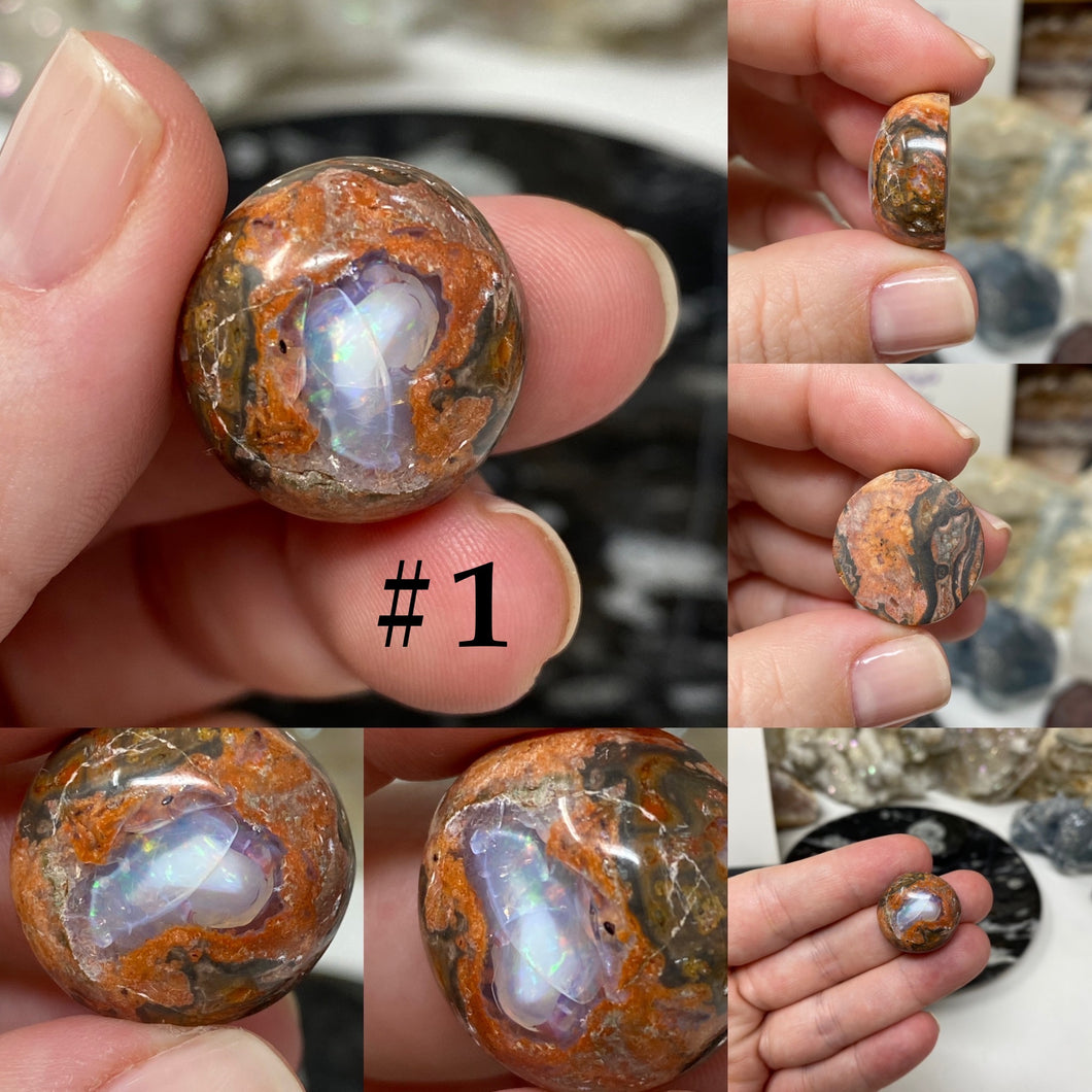 Mexican Fire Opal in Matrix Cabs Under 6 Grams