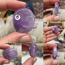 Load image into Gallery viewer, Chevron Amethyst Medium Coin Size Pocket Stones
