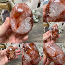 Load image into Gallery viewer, Heated Red Hematoid &quot;Fire Quartz&quot; Palm Stones
