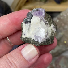 Load and play video in Gallery viewer, Amethyst on Sparkling Quartz Chalcedony #14
