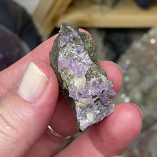Load and play video in Gallery viewer, Amethyst on Sparkling Quartz Chalcedony #06
