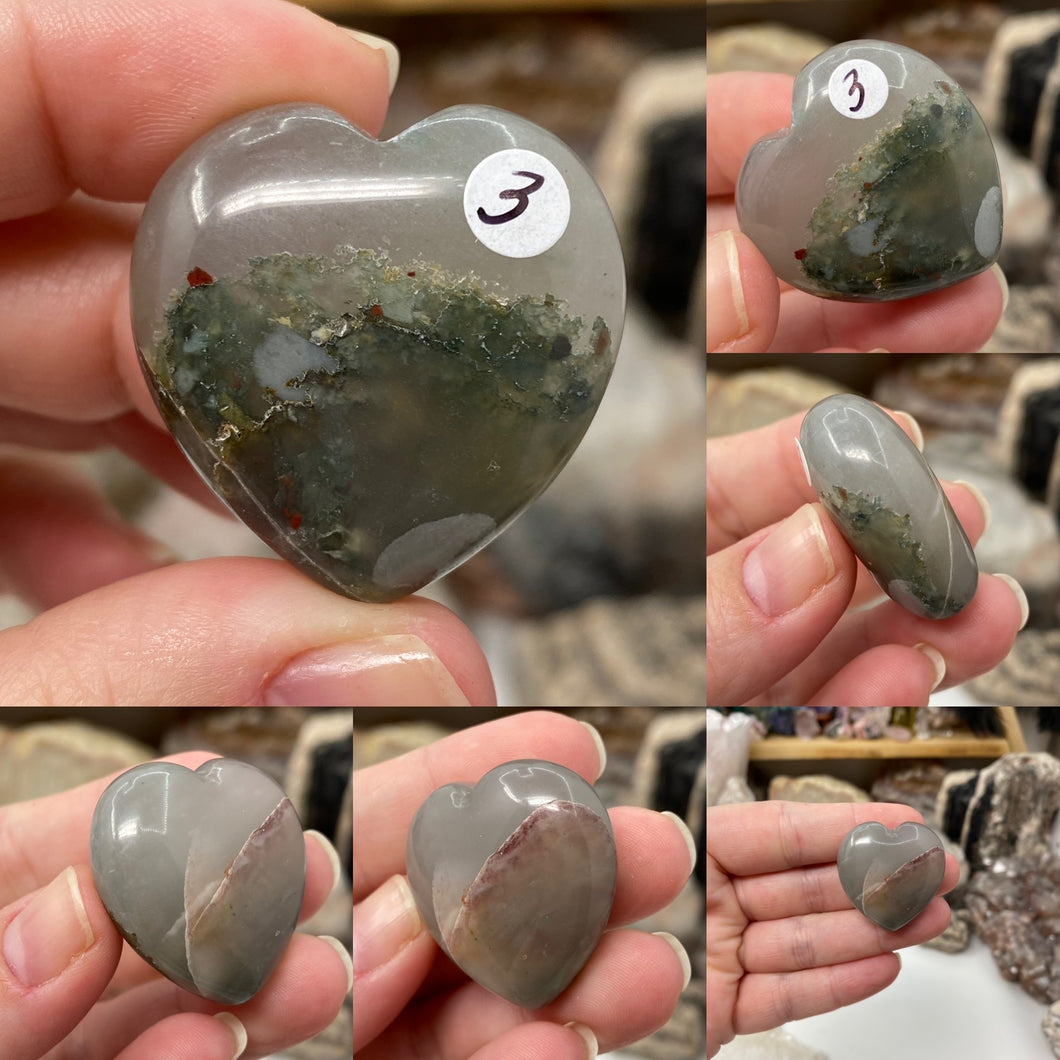 African Bloodstone 30mm Hearts