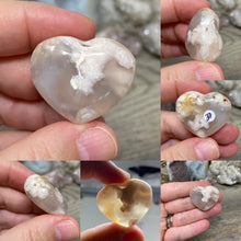 Load image into Gallery viewer, Flower Agate 1.25&quot; Pocket Hearts
