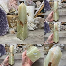 Load image into Gallery viewer, Green Onyx 8&quot; Obelisk Towers
