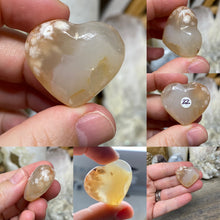 Load image into Gallery viewer, Flower Agate 1.25&quot; Pocket Hearts
