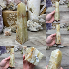 将图像加载到图库查看器中，Green Onyx 6&quot; Obelisk Towers
