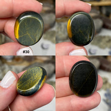 Load image into Gallery viewer, Blue Tiger Eye 1&quot; Coin Size Pocket Stone
