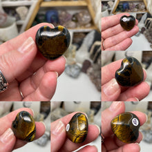 Load image into Gallery viewer, Blue Tiger Eye 1&quot; Hearts
