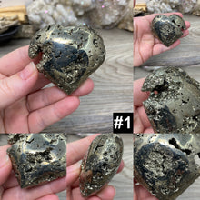 Load image into Gallery viewer, Pyrite 2&quot; - 3&quot; Druzy Hearts
