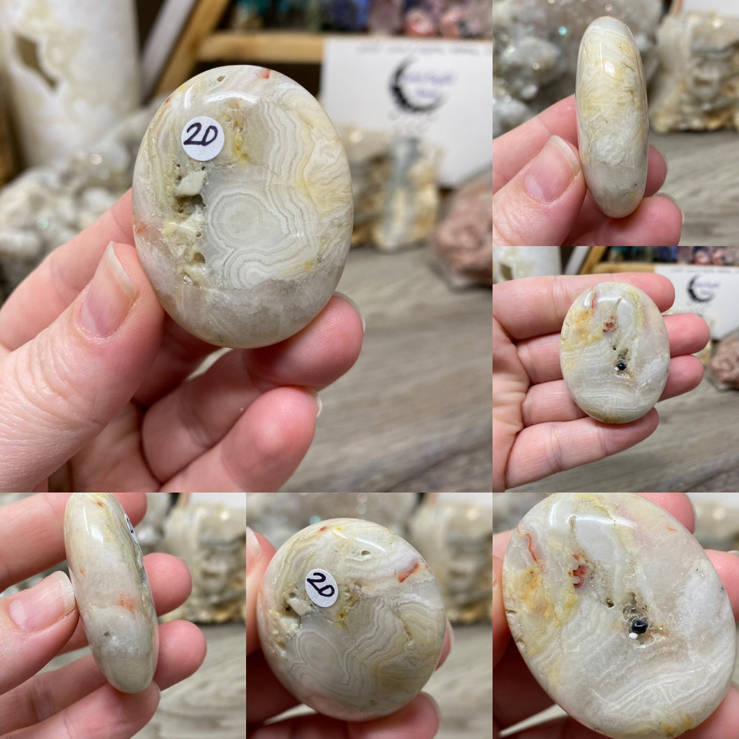 Crazy Lace Agate Pillow Palm Stones