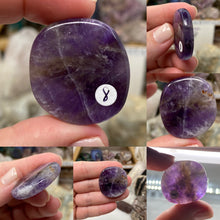 Load image into Gallery viewer, Chevron Amethyst Large Coin Size Pocket Stones

