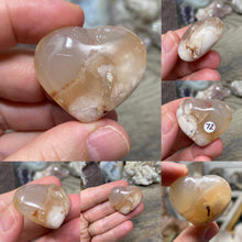 Load image into Gallery viewer, Flower Agate 1.25&quot; Pocket Hearts
