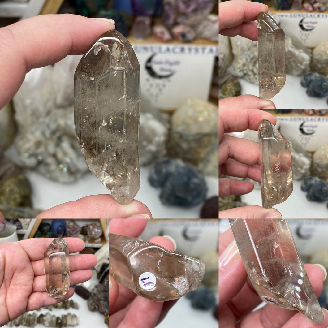 Smoky Quartz / Lodolite Lightly Tumbled Points