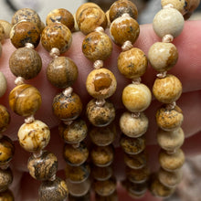 Load image into Gallery viewer, Picture Jasper 108 6mm Beads Handmade with Orange Tassel
