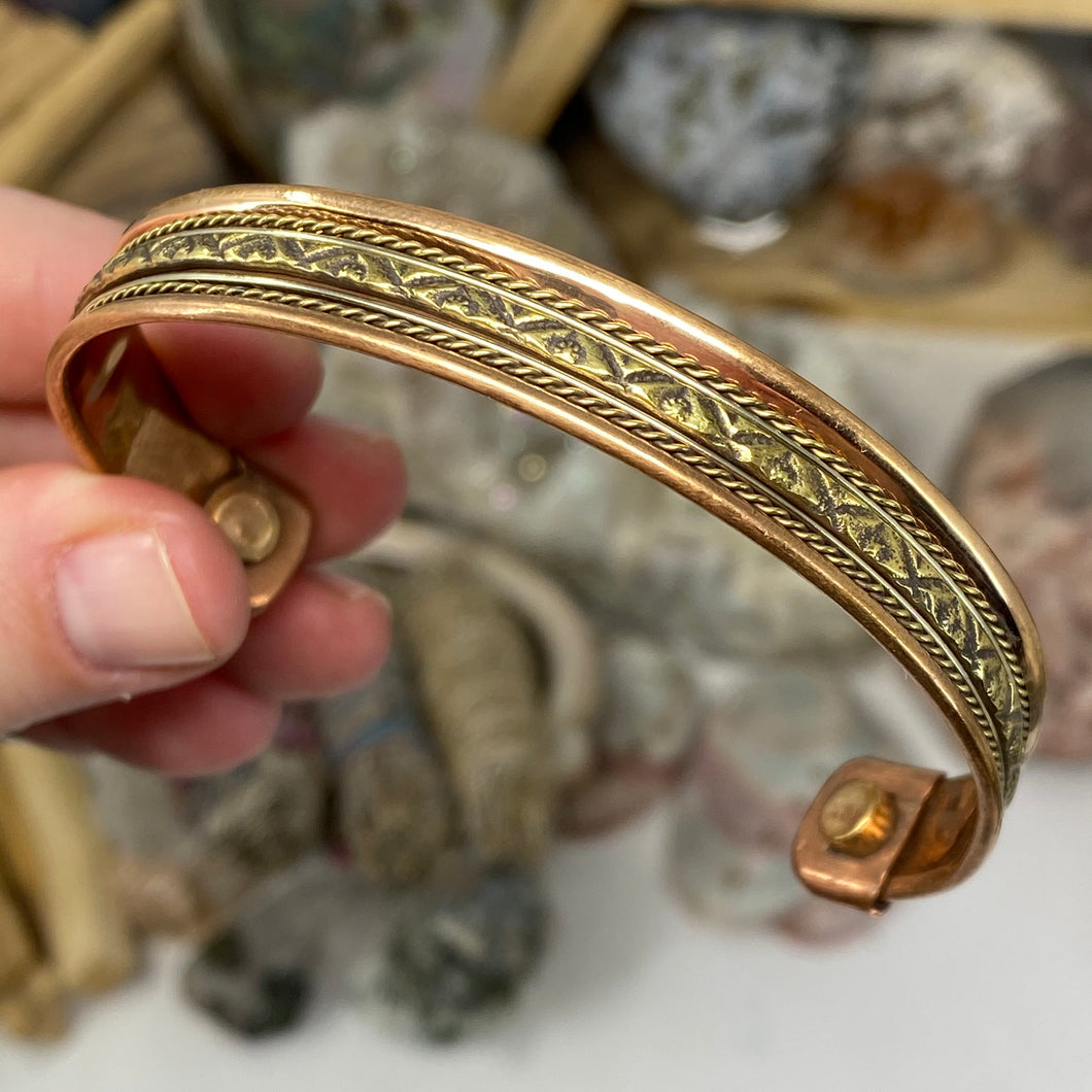 Copper with Brass Cuff Bracelets