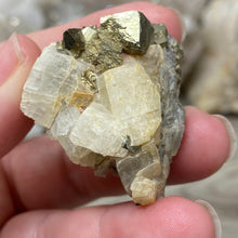 Cargar imagen en el visor de la galería, Cubic Pyrite on Calcite #01
