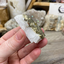 Cargar imagen en el visor de la galería, Cubic Pyrite on Calcite #02
