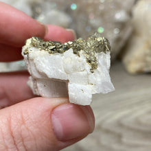 Cargar imagen en el visor de la galería, Cubic Pyrite on Calcite #02
