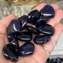 Load image into Gallery viewer, Blue Goldstone 1&quot; Hearts
