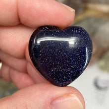 Load image into Gallery viewer, Blue Goldstone 1&quot; Hearts
