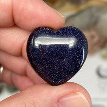 Load image into Gallery viewer, Blue Goldstone 1&quot; Hearts
