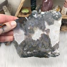 Bild in Galerie-Viewer laden, Green Moss Agate Un-Polished Rough Slice
