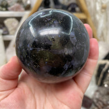 Load image into Gallery viewer, Indigo Gabbro 71mm Sphere
