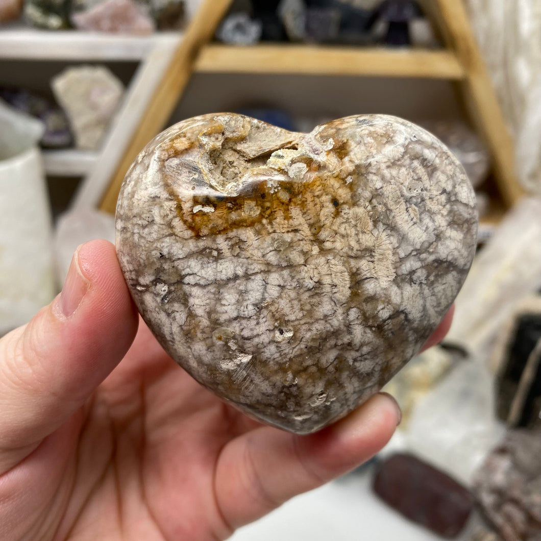 Plume Agate Heart #01