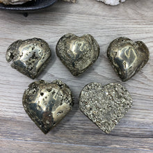 Load image into Gallery viewer, Pyrite 2&quot; - 3&quot; Druzy Hearts
