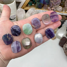 Load image into Gallery viewer, Fluorite 1&quot; Coin Size Pocket Stone
