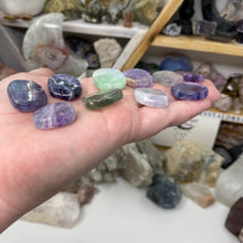 Load image into Gallery viewer, Fluorite 1&quot; Coin Size Pocket Stone
