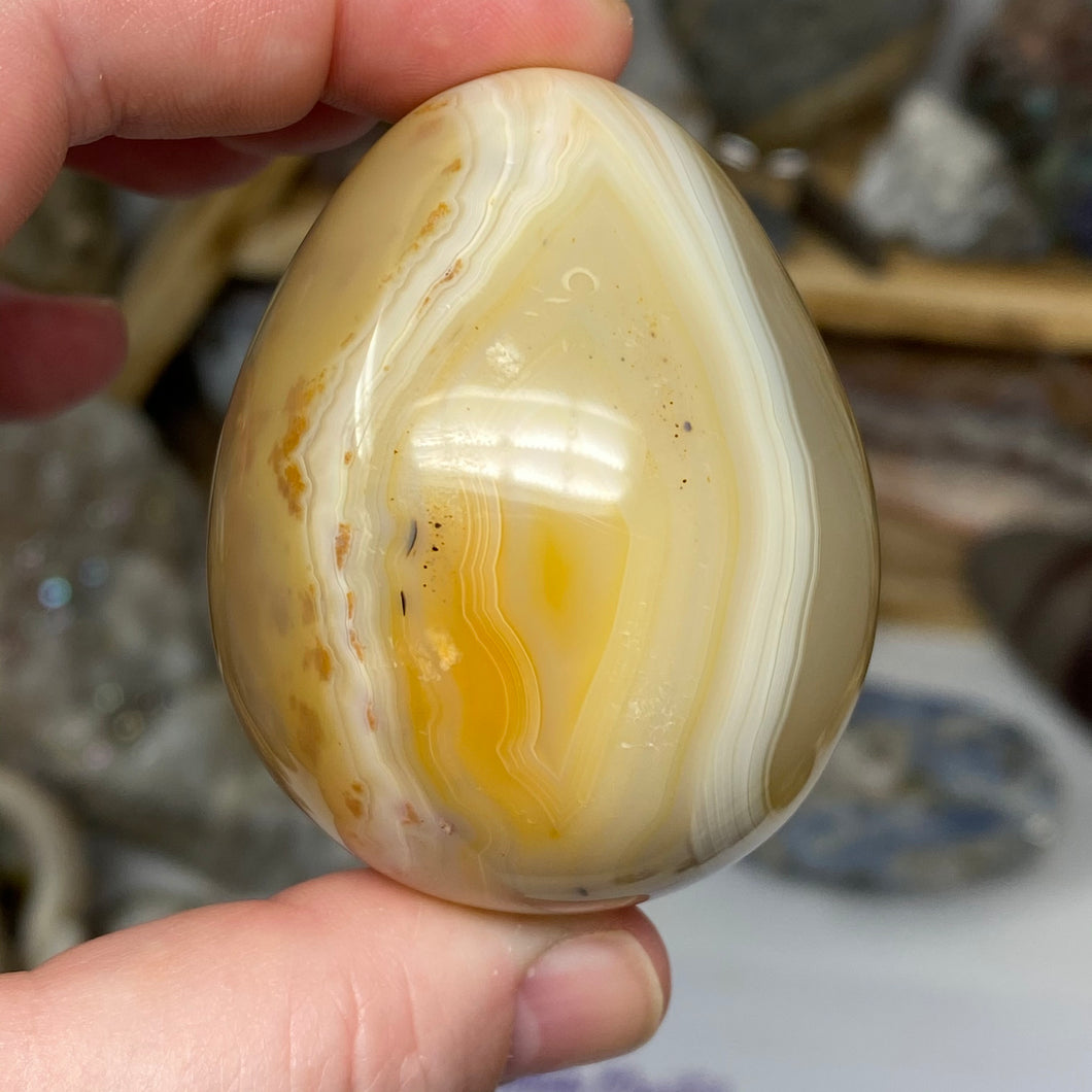 Natural Agate Large Egg