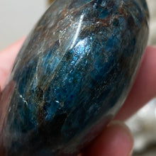 将图像加载到图库查看器中，Blue Apatite Large Heart Palm Stone #01
