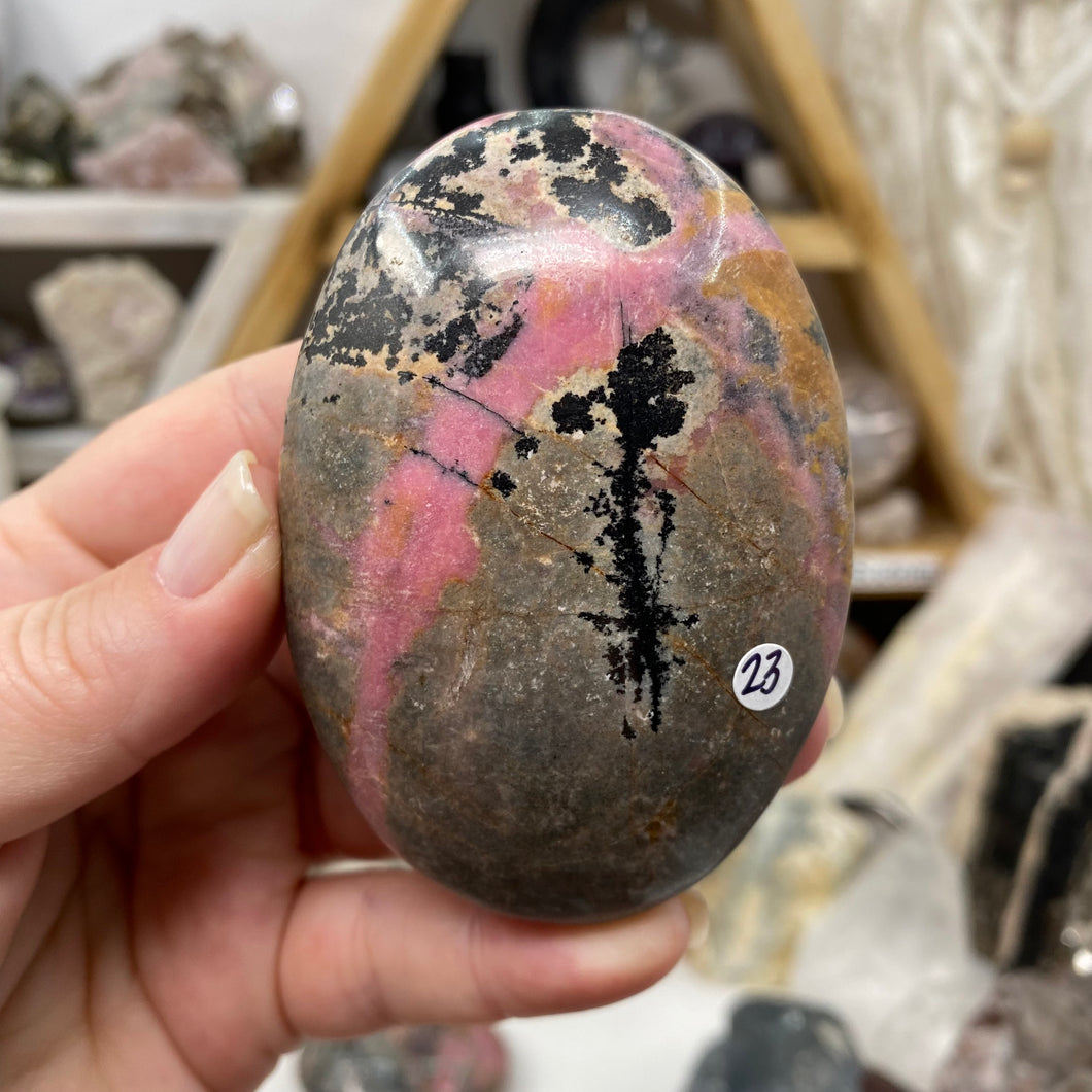 Rhodonite Palm Stone #23