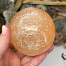 Load image into Gallery viewer, Selenite Peach Large Sphere #08
