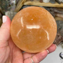 Load image into Gallery viewer, Selenite Peach Large Sphere #08
