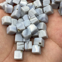 Load image into Gallery viewer, Blue Lace Agate 6mm Diagonal Cube A Grade Beads
