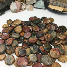 Load image into Gallery viewer, Cherry Creek Jasper 1&quot; Coin Size Pocket Stone
