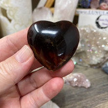 Load image into Gallery viewer, Amber Puffy Heart Palm Stone #05 *chipped tip
