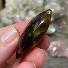 Load image into Gallery viewer, Amber Puffy Heart Palm Stone #07 *Shimmer
