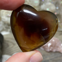 Load image into Gallery viewer, Amber Puffy Heart Palm Stone #07 *Shimmer
