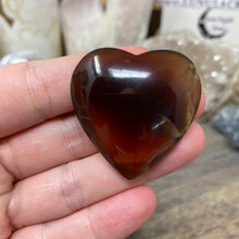 Load image into Gallery viewer, Amber Puffy Heart Palm Stone #07 *Shimmer
