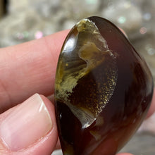 Load image into Gallery viewer, Amber Puffy Heart Palm Stone #07 *Shimmer
