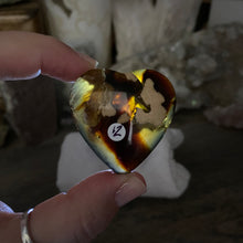 Load image into Gallery viewer, Amber Puffy Heart Palm Stone #12
